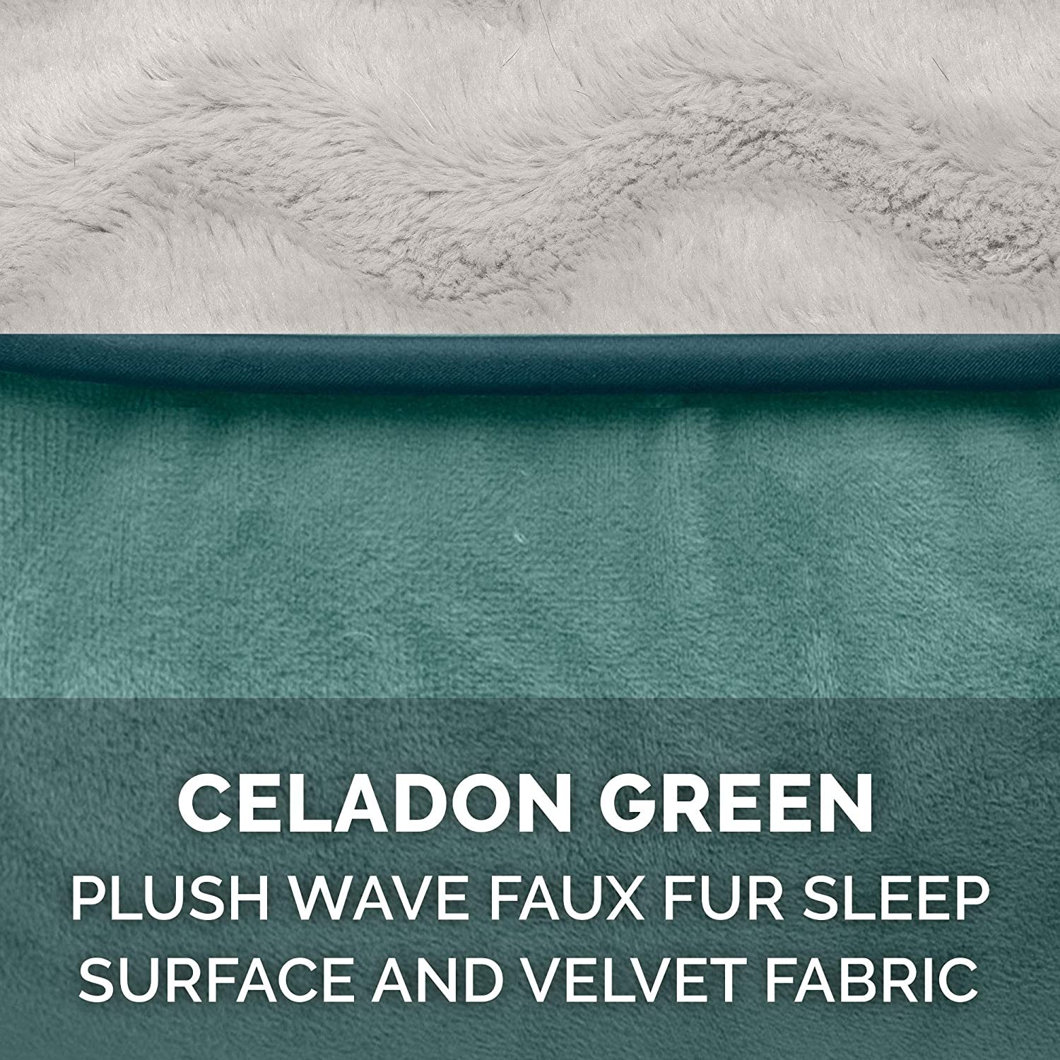 Replacement Pet Bed Cover - Plush Velvet Waves Perfect Comfort Sofa Washable Dog Bed Cover, Celadon Green, Jumbo plus (Xx-Large)