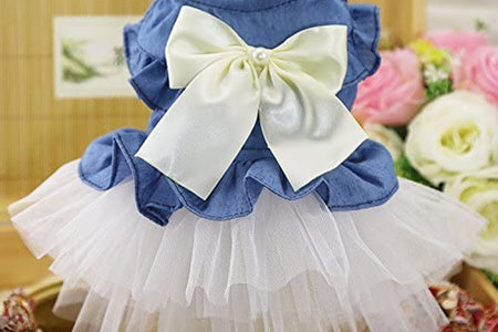 Dog Dress 3PCS Lace Doggie Dresses Floral Pink Tutu Dress for Medium Small Dogs Princess Pets Party Clothes