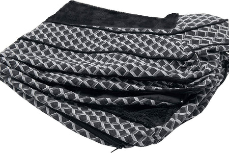 Replacement Pet Bed Cover - Plush Fur and Décor Comfy Couch Washable Dog Bed Cover, Diamond Gray, Jumbo (X-Large)
