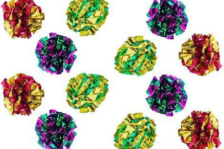 Original Mylar Crinkle Balls Cat Toys - 12 Pack