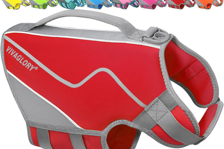 New Neoprene Sports Style Dog Life Jackets, Snug & Safer Dog Life Vest with Superior Buoyancy & Rescue Handle