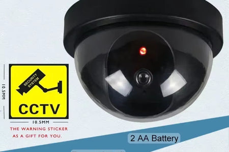 Creative Black Plastic Dome CCTV Dummy Camera Flashing Led Fake Camera Power via AA Battery Surveillance Security System